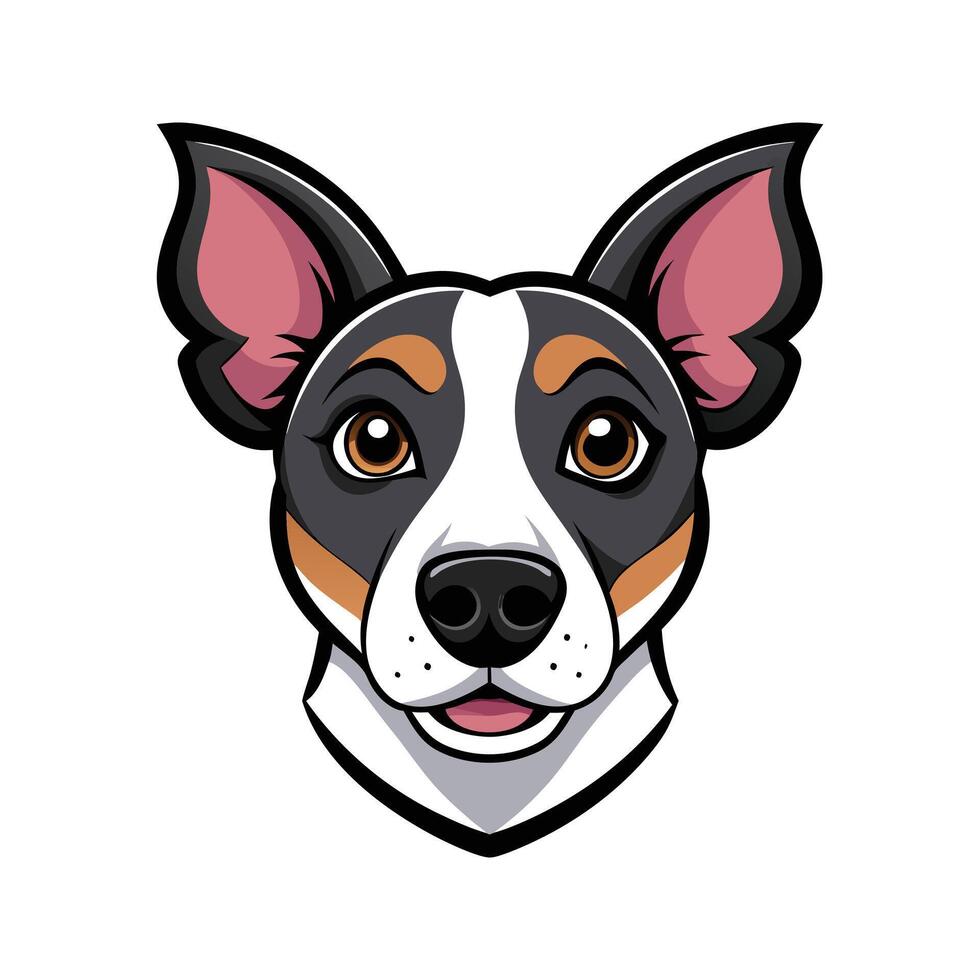 Modern Colorful Dog Head Illustration vector