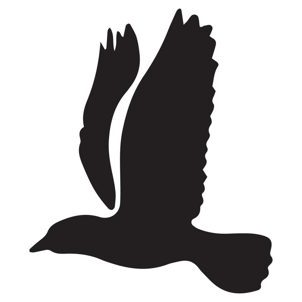 Flying Bird Silhouette Isolated on White Background vector