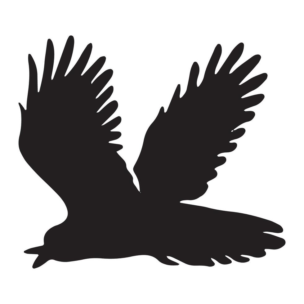 Flying Bird Silhouette Isolated on White Background vector