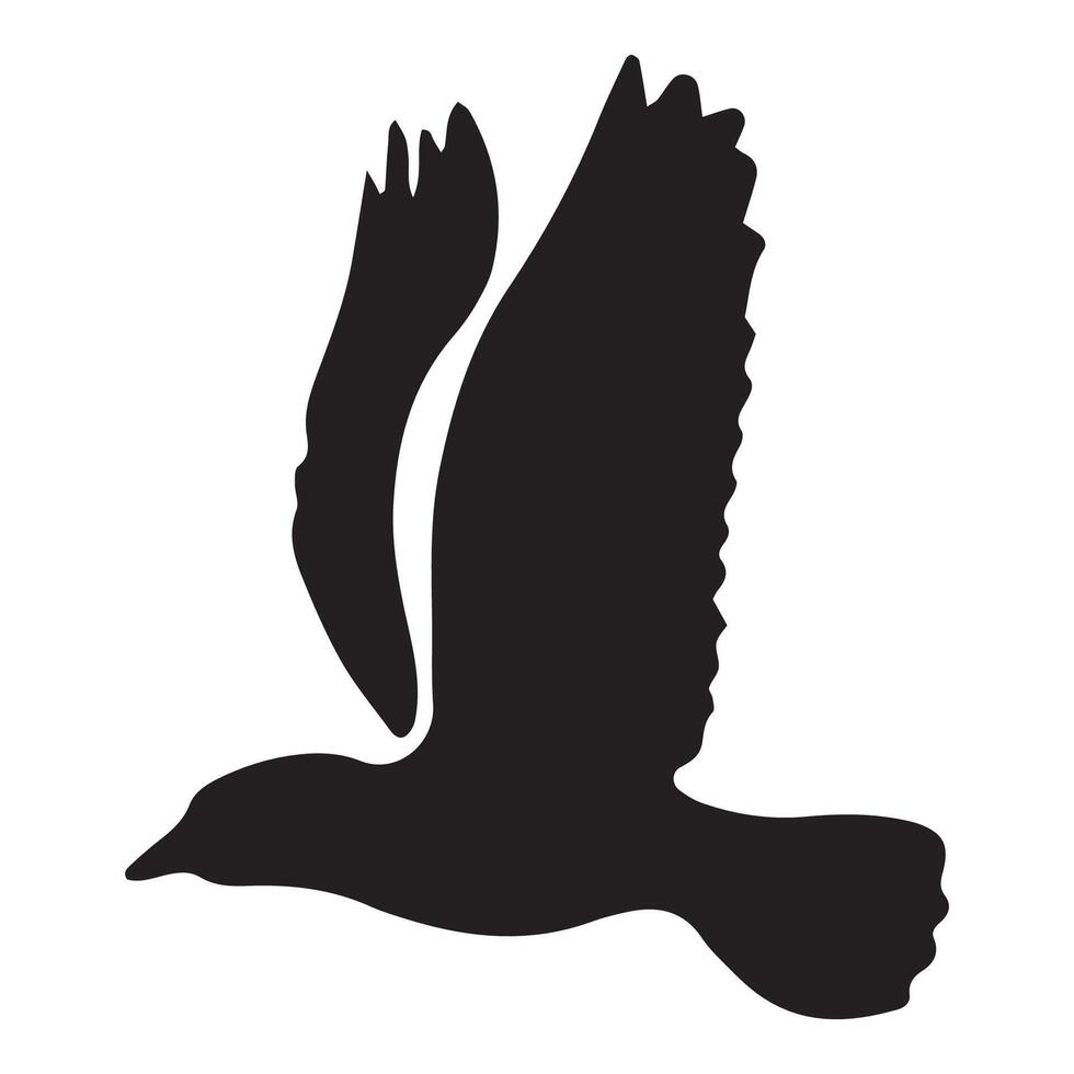Flying Bird Silhouette Isolated on White Background vector