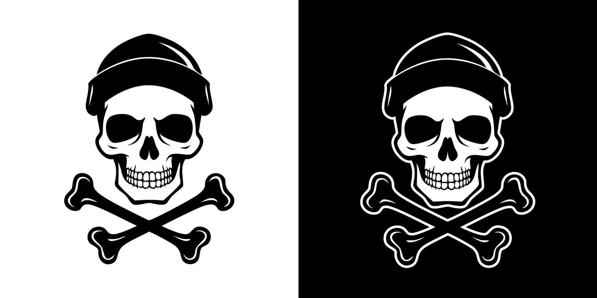 Skull And Crossbones Silhouette Design vector