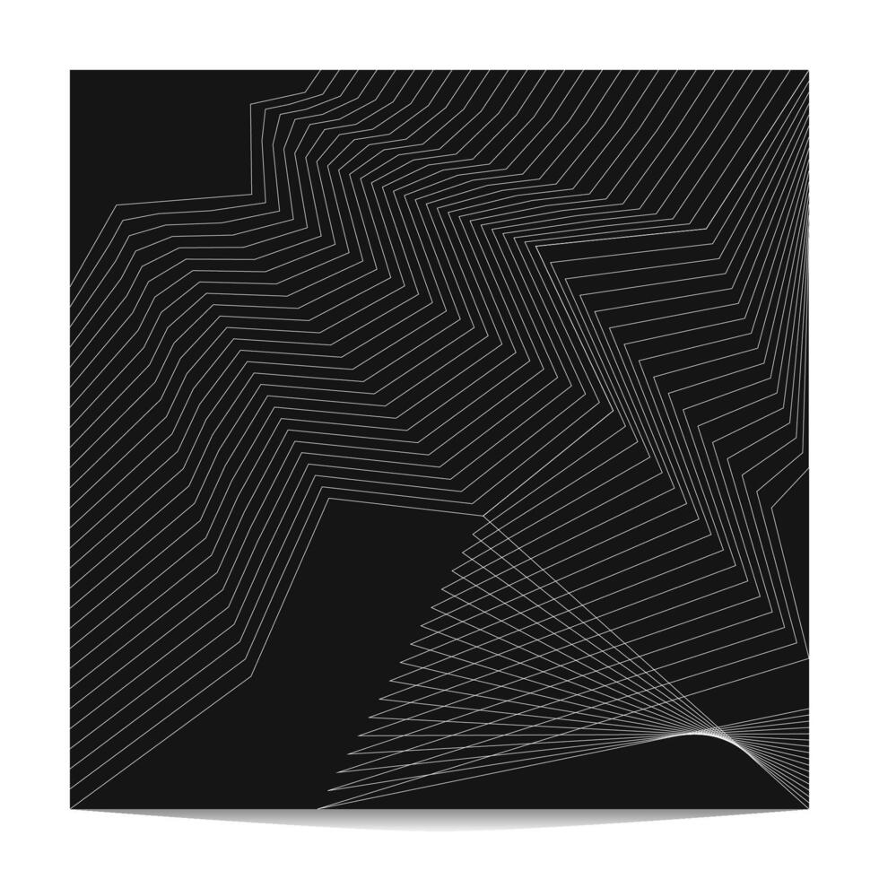 abstract black or dark theme background with abstract line art vector