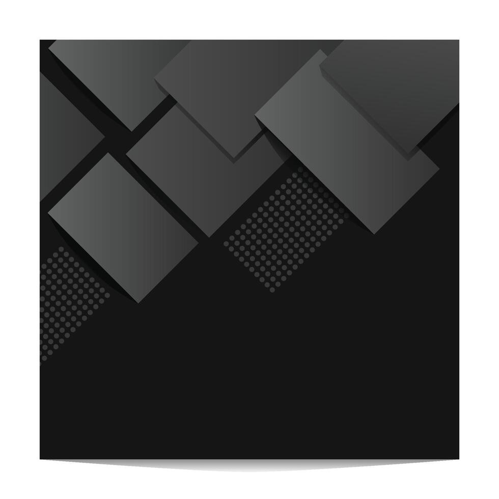 abstract black or dark theme background with square dark gradient vector