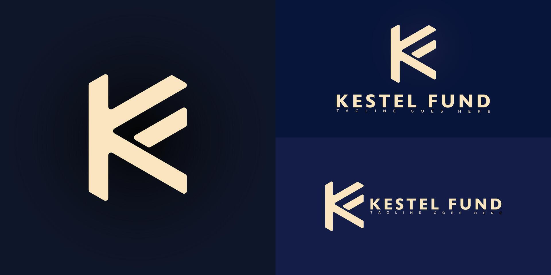 Abstract initial letter KF or FK in gold color isolated on multiple background colors. The logo is suitable for Nature Foundation logo design inspiration templates. vector