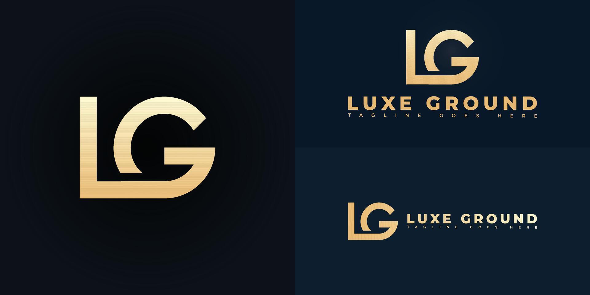 Modern initial letter LG or GL in gold color isolated on multiple background colors. The logo is suitable for real estate logo design inspiration templates. vector