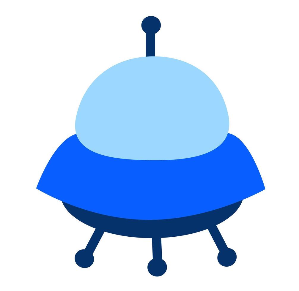 Alien spaceship, spacecrafts and UFO. Cosmic ship in form saucer for transportation. Children clip art. cartoon flat illustration for space design. vector