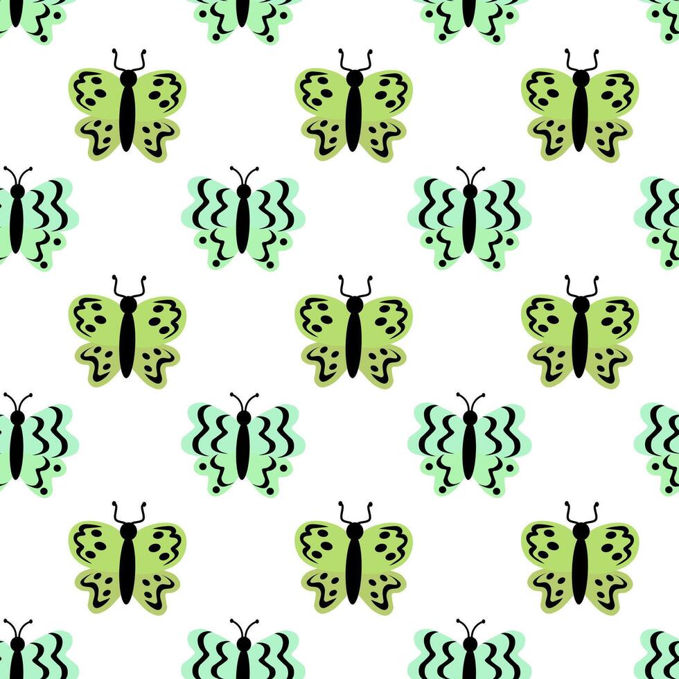 Seamless Pattern with butterflies. Abstract ornament design wings. Insect wallpaper. illustration background. vector