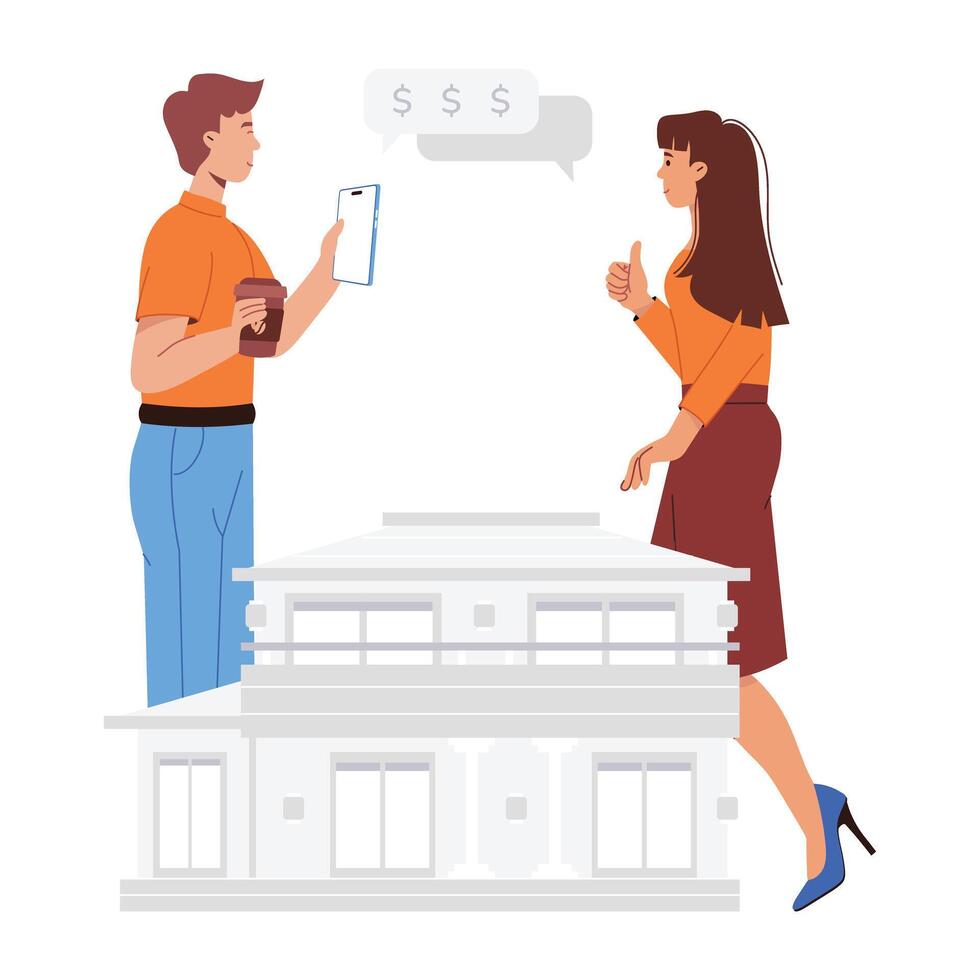 A flat style illustration of purchase property vector
