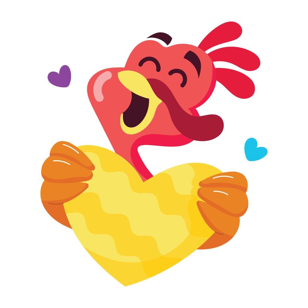 Cartoon style sticker of thanksgiving love vector