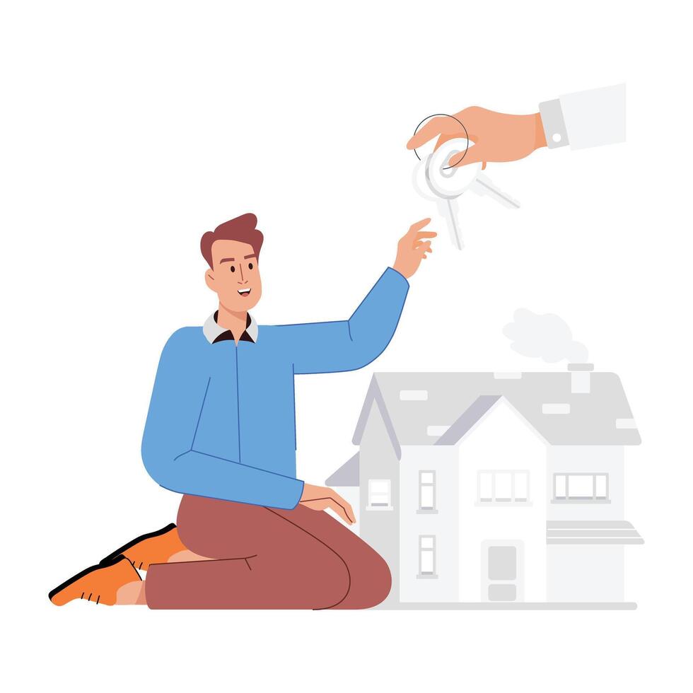 House ownership illustration in flat style vector
