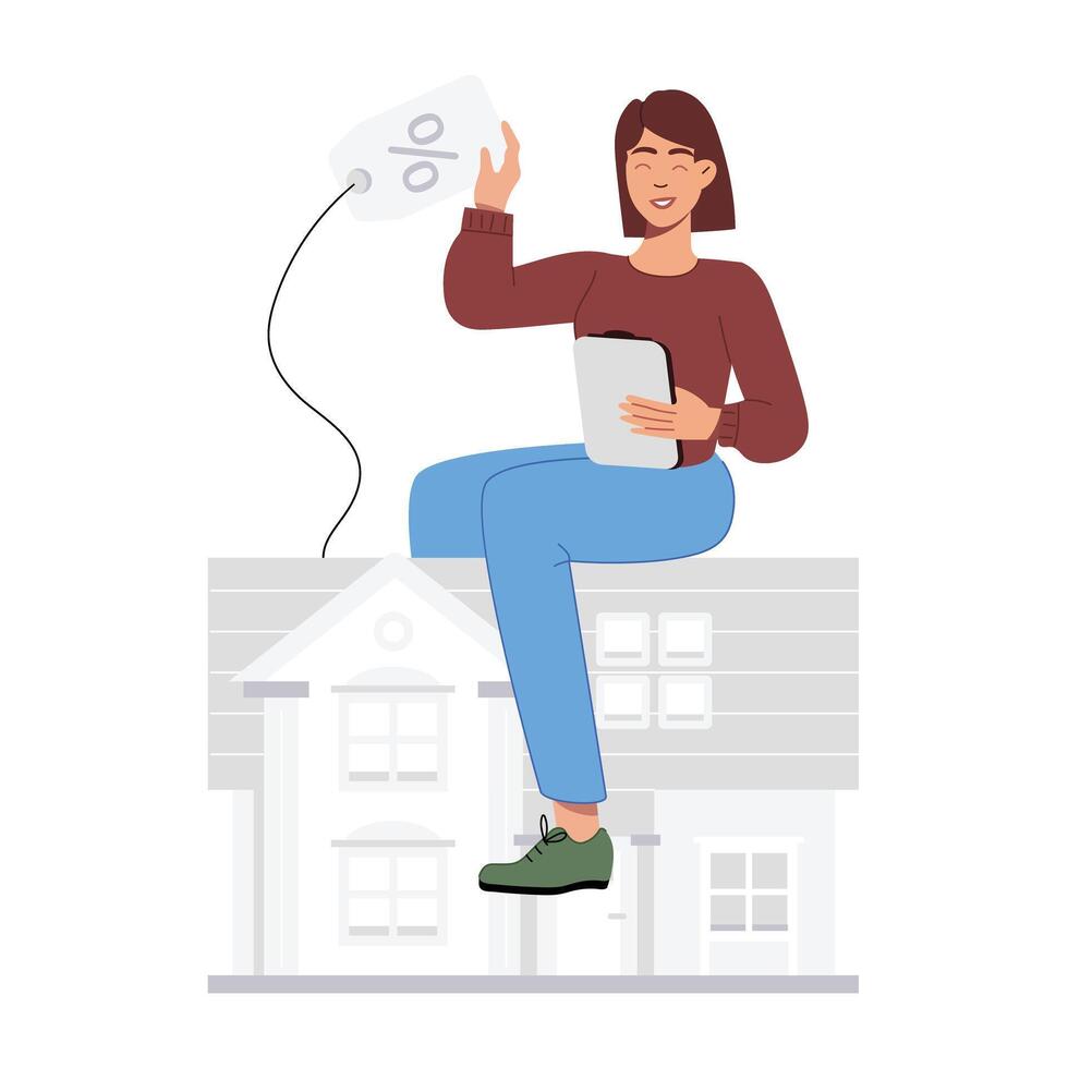 Home discount illustration in flat style vector