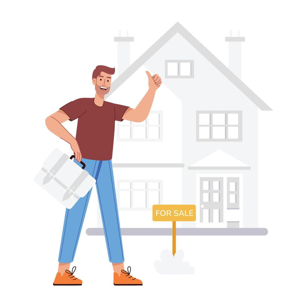 Home sale illustration in flat style vector