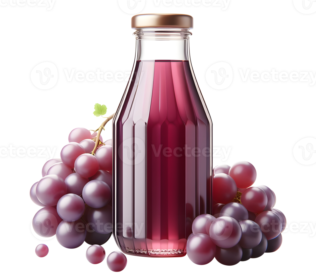 Red grape juice bottle transparent background png