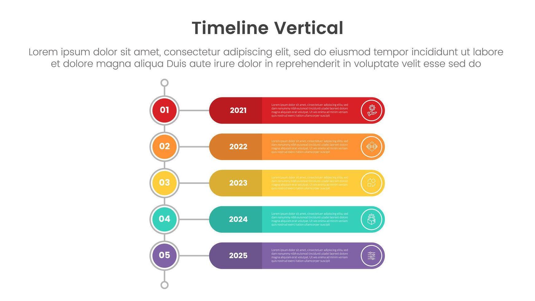 vertical timeline milestone infographic template banner with round rectangle and circle line connection with 5 point list information for slide presentation vector