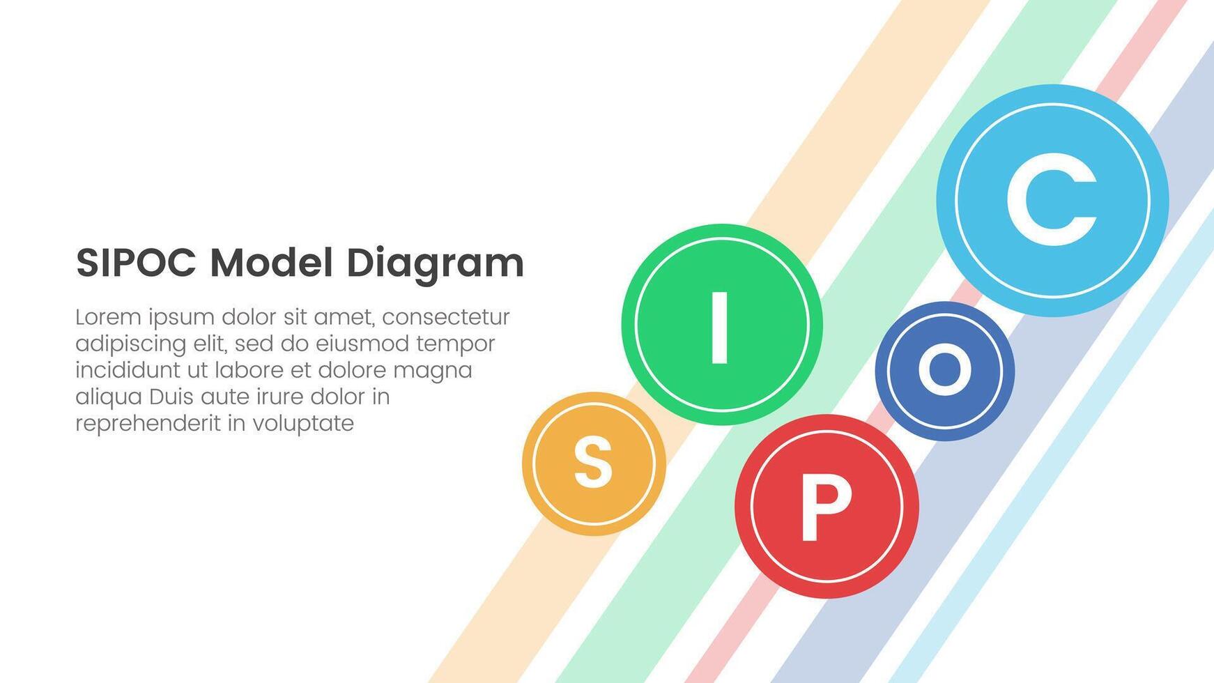 sipoc infographic template banner with small circle spreading for background main page with 5 point list information for slide presentation vector