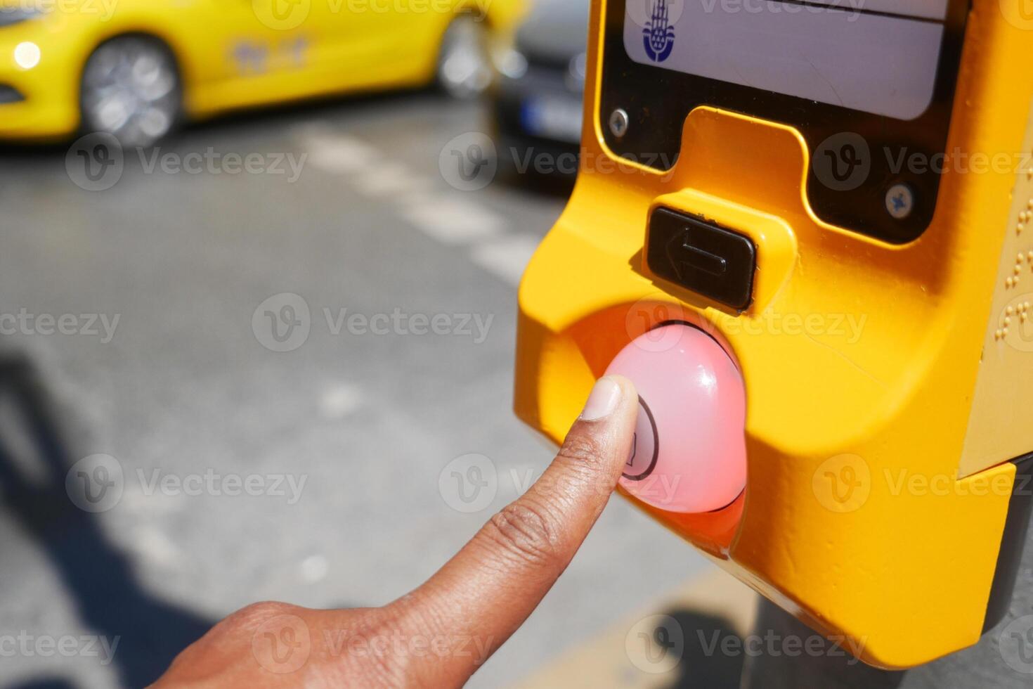 close up of crossing signal button photo