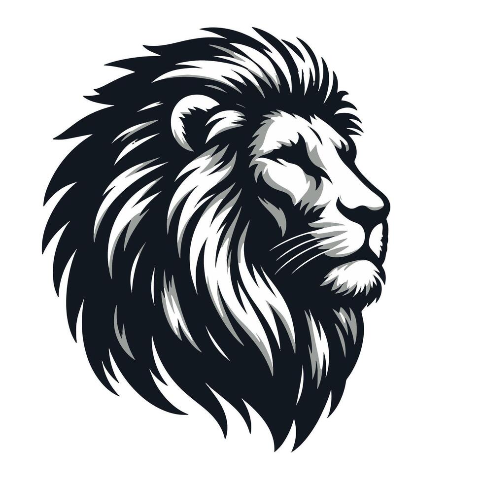 Portraiture head short of lion vector