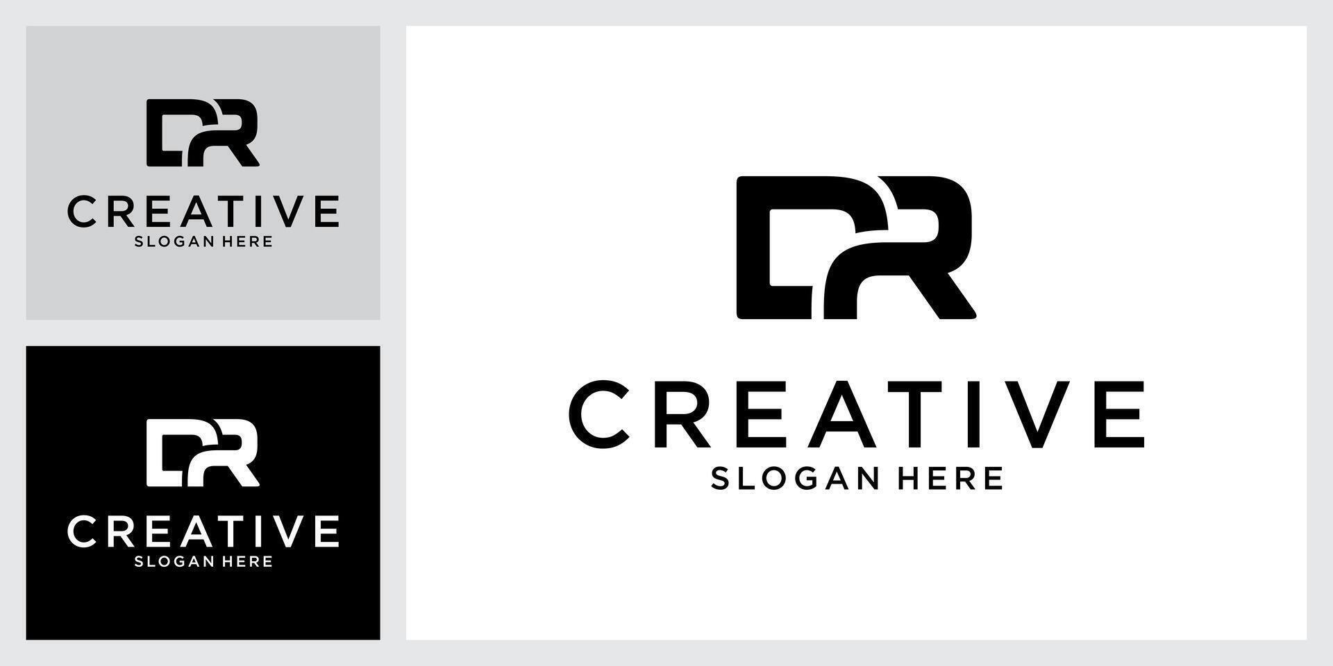 DR or RD initial letter logo design vector