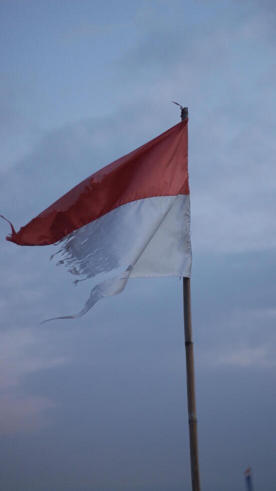 image of a red and white flag photo