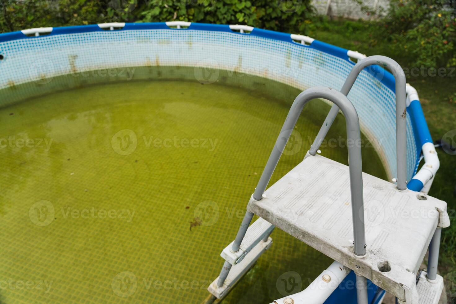 A green-framed swimming pool in the backyard of the site photo