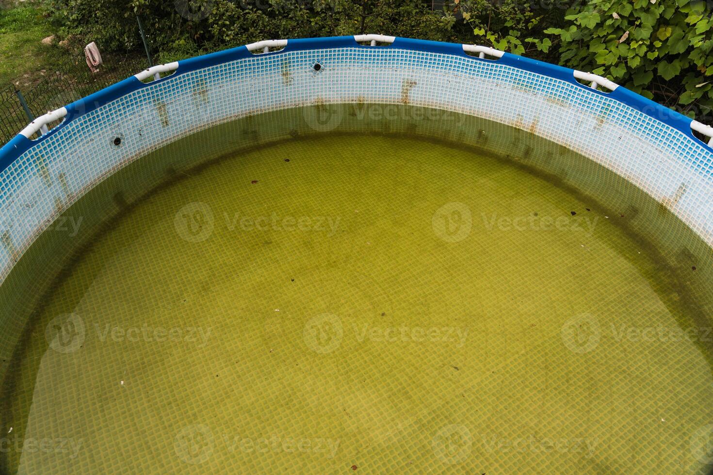 A green-framed swimming pool in the backyard of the site photo