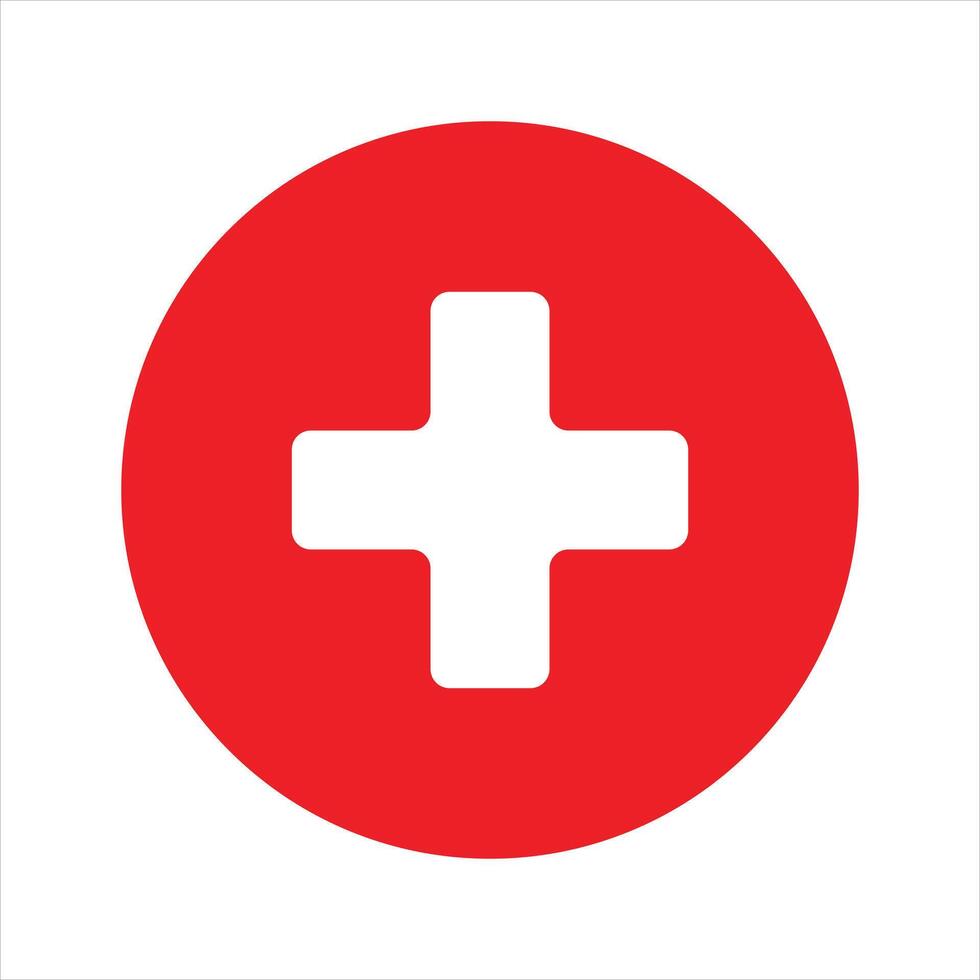 Red Cross Symbol for Medical Purposes on a White Background vector