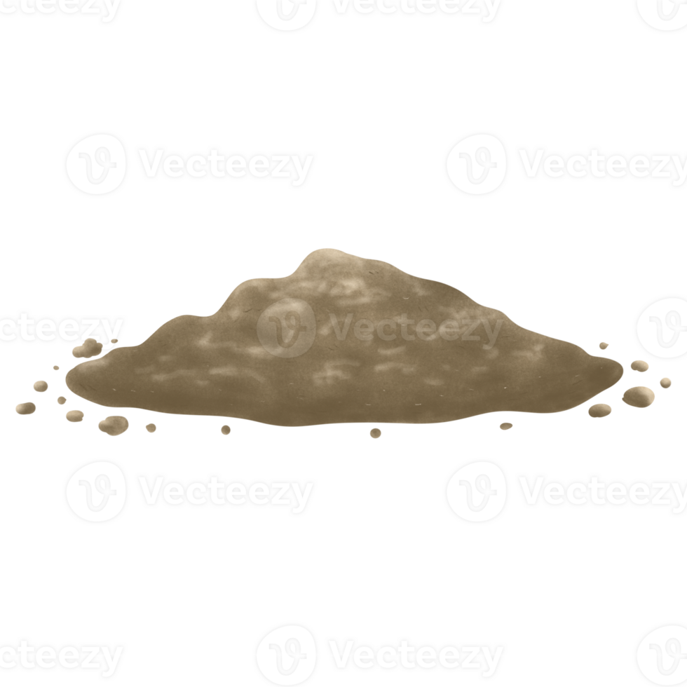 Illustration of garden, hand drawing set of soil, sprout, garden, clay png