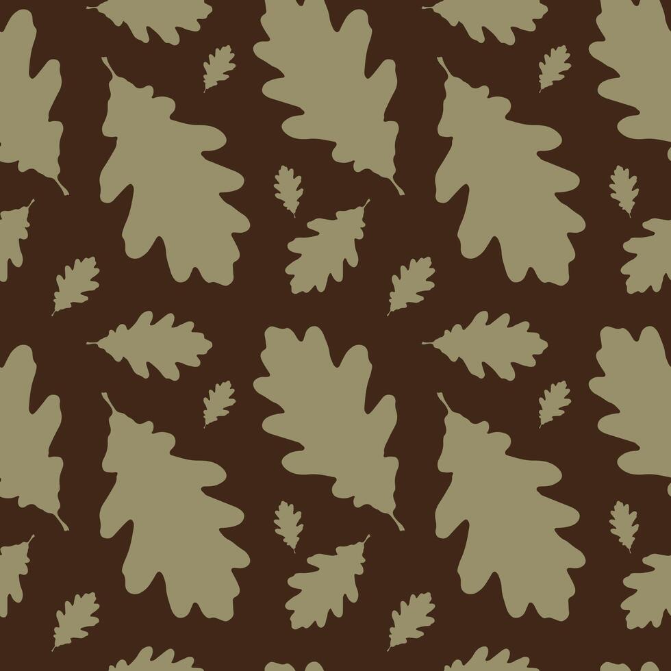 nature elements, autumn leaves seamless pattern, leaves silhouette, fall cozy pattern vector