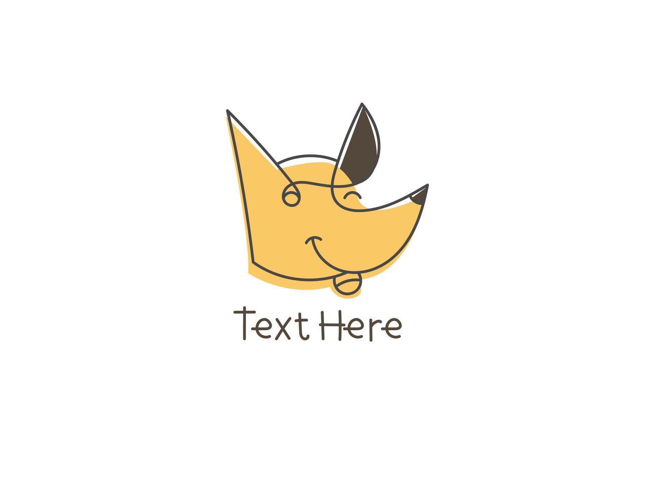 Hand drawn dog logo, lines art, cartoon animal logo vector
