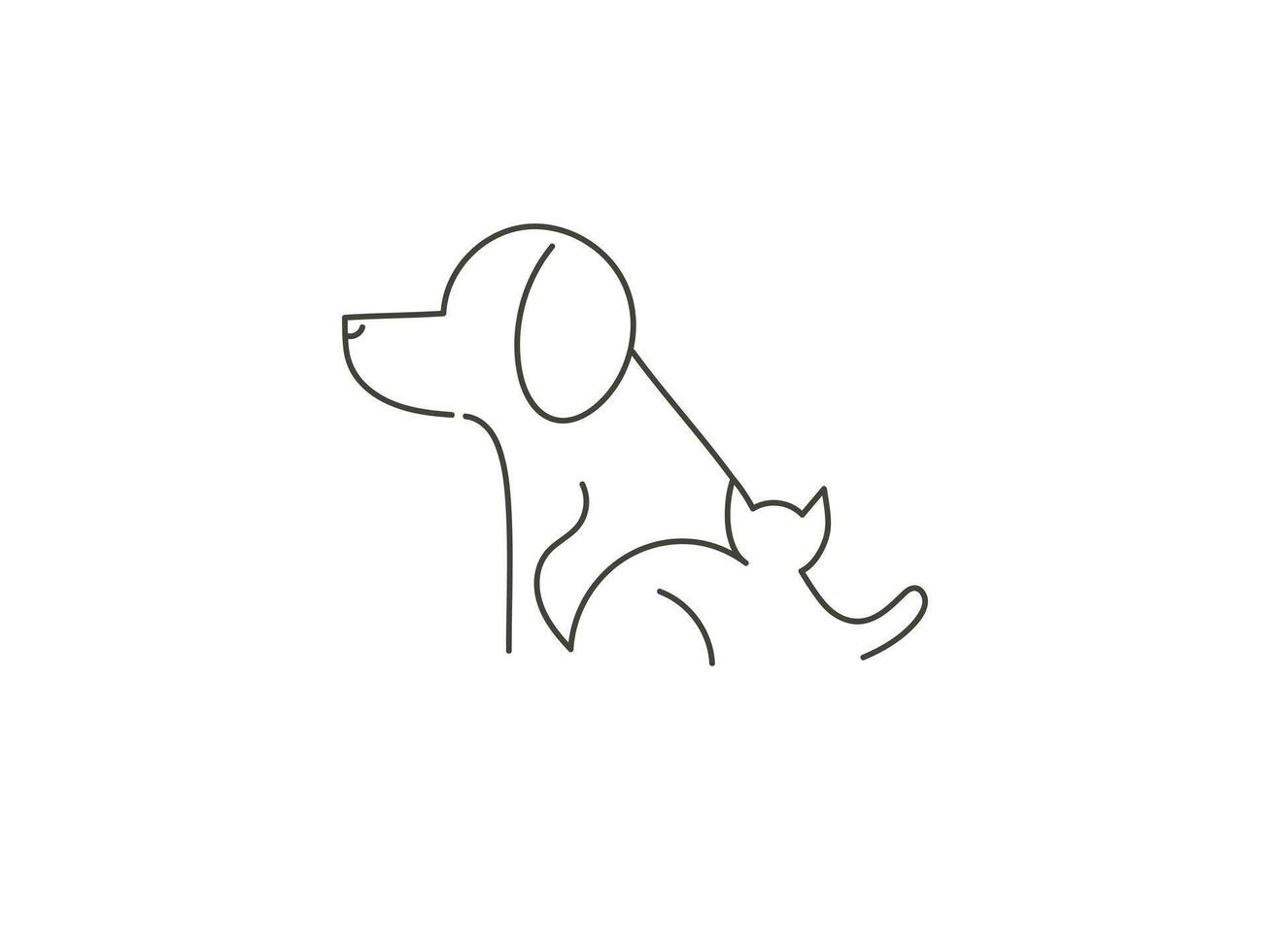 Dog and cat logo lines art hand drawn logo vector