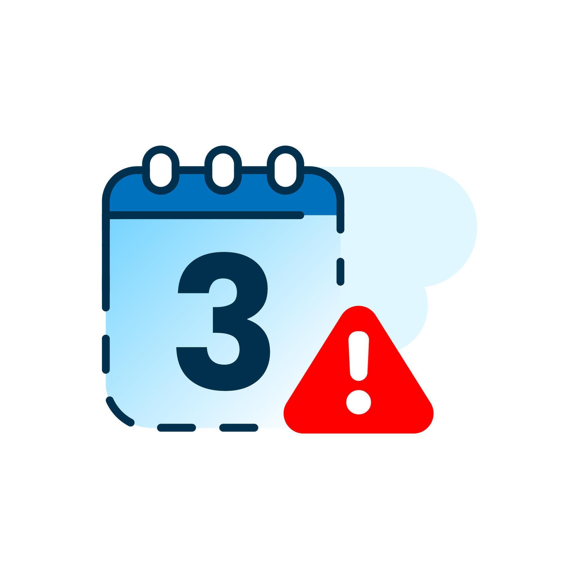 3 Days Remaining, Expiry Date Countdown Calendar concept illustration