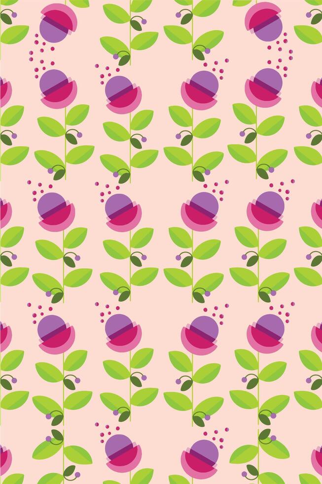 Flowers wall design vector