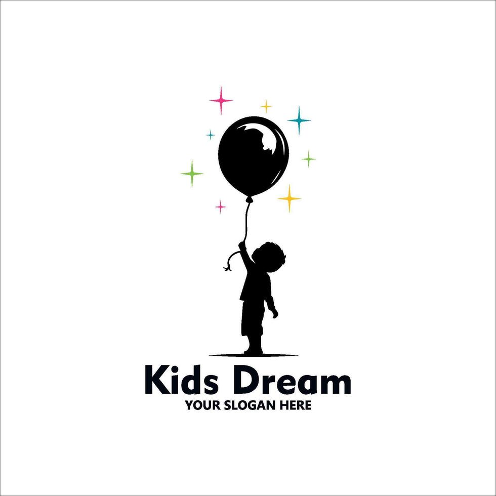 Kids Take a Star Logo Template Design , Emblem, Design Concept, Creative Symbol, Icon vector