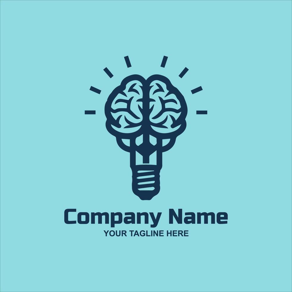 Creative Brain Idea logo design vector