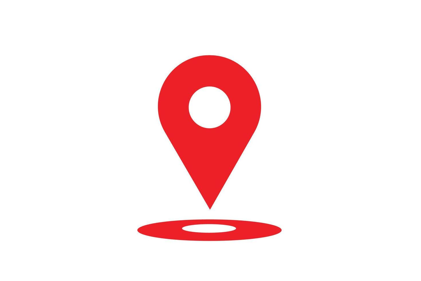 a red pin on a white background vector