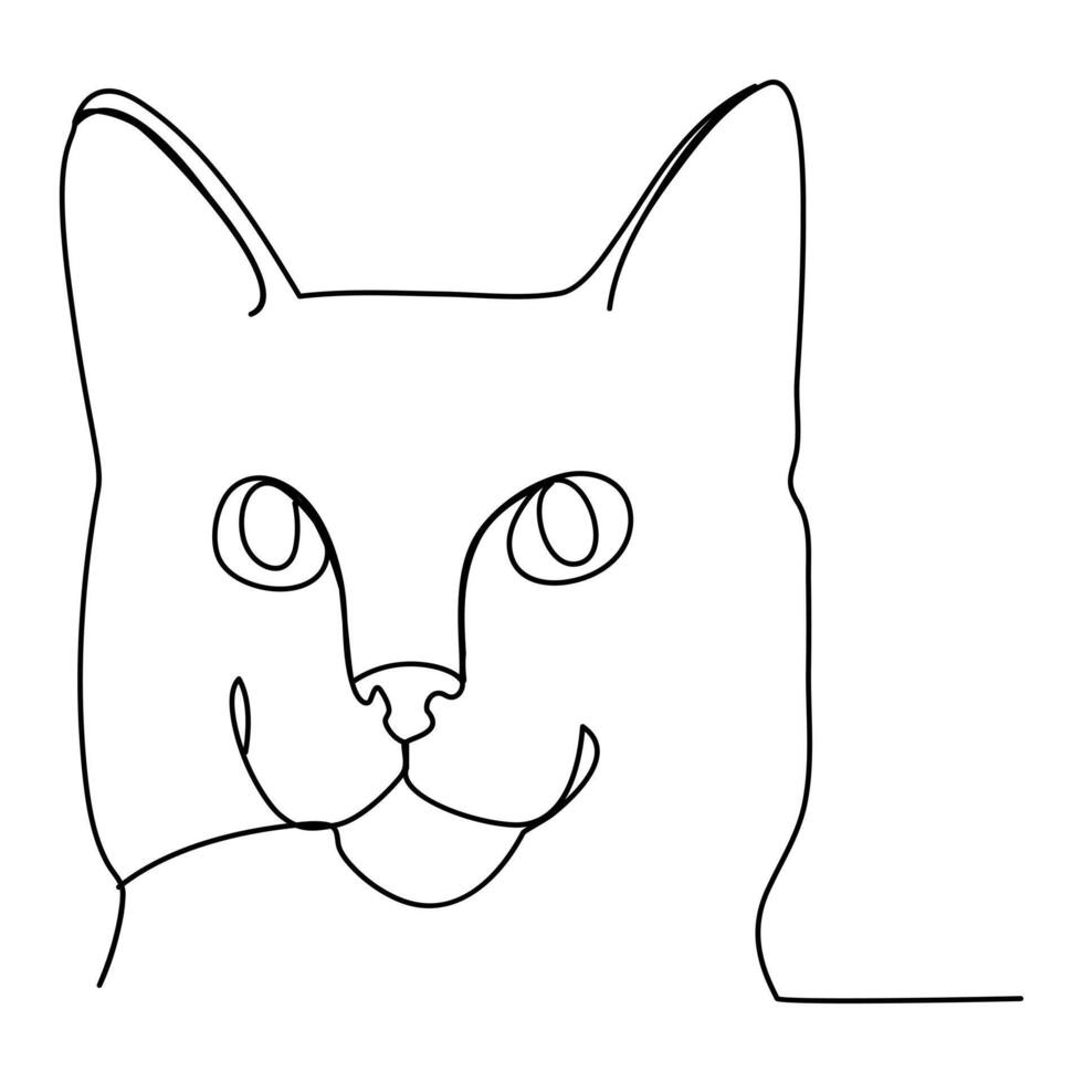 cats continuous single one line art vector