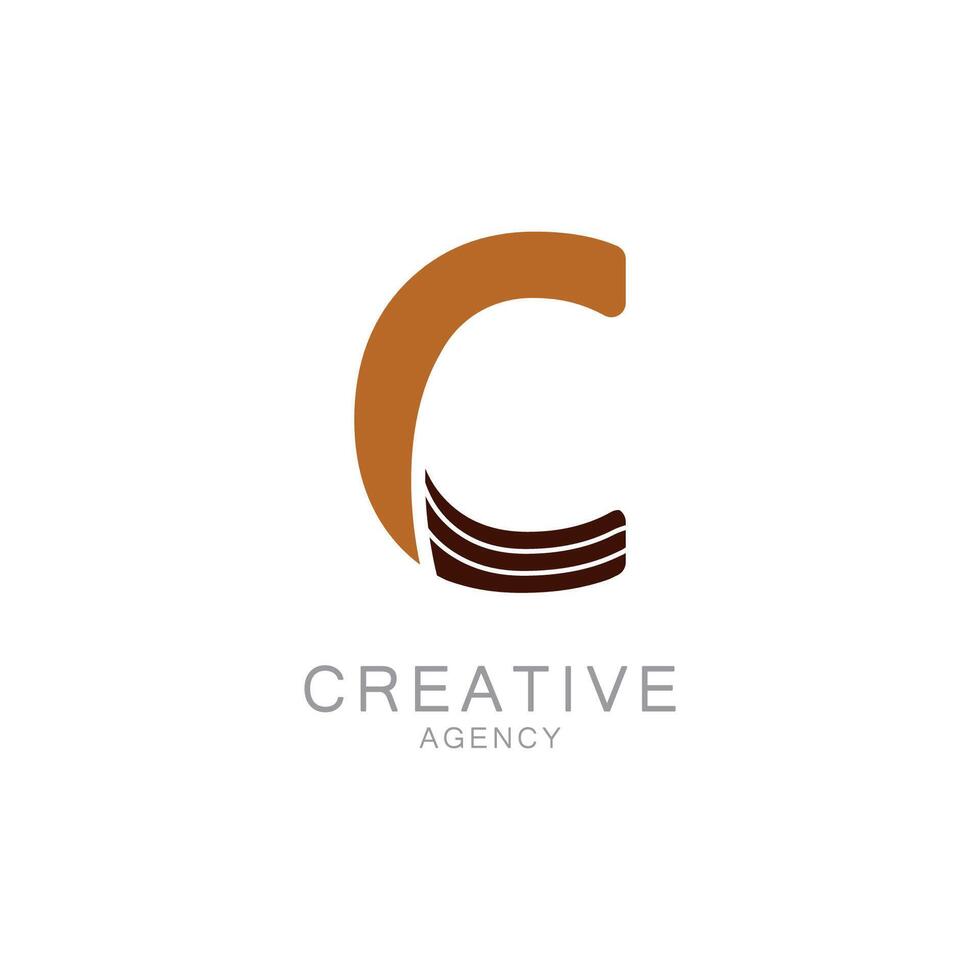 Creative Agency Logo Featuring Stylized Letter C Design vector