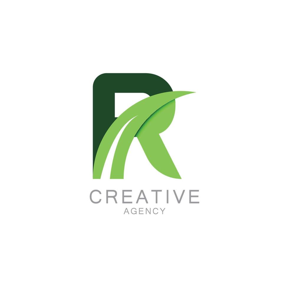 Modern Green R Logo for Creative Agency Design vector