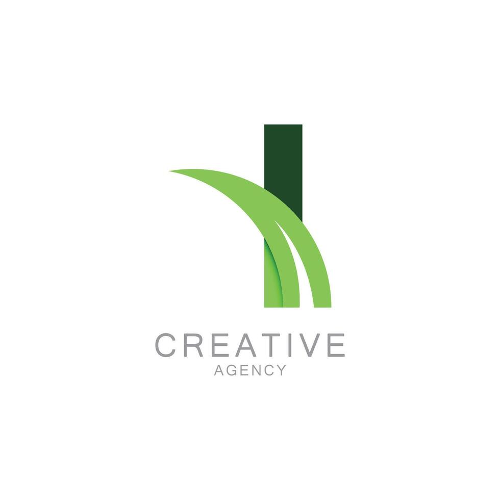 Modern Green I Logo for Creative Agency Design vector