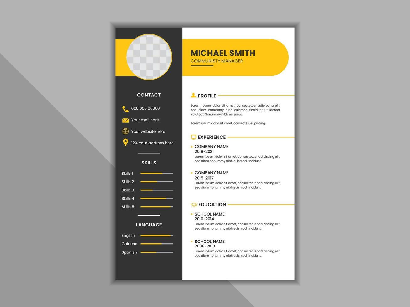 Luxury free elegant resume template layout vector