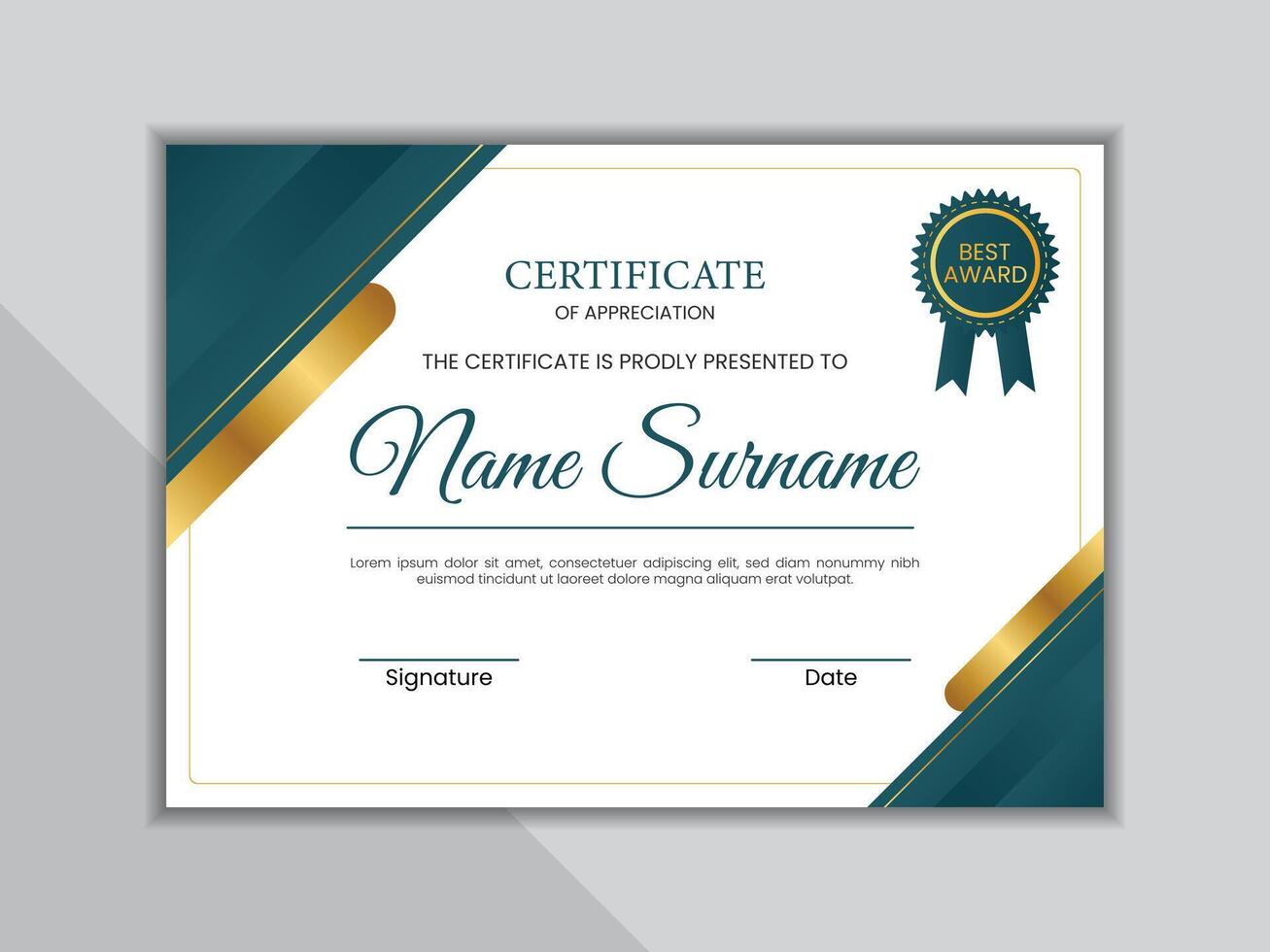 Luxury and modern certificate layout. vector
