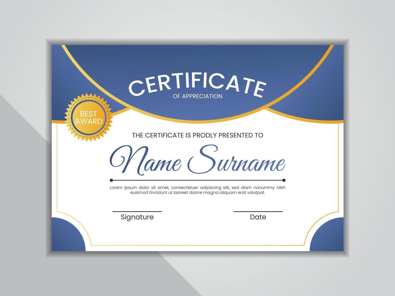 Modern and creative diploma certificate award template vector