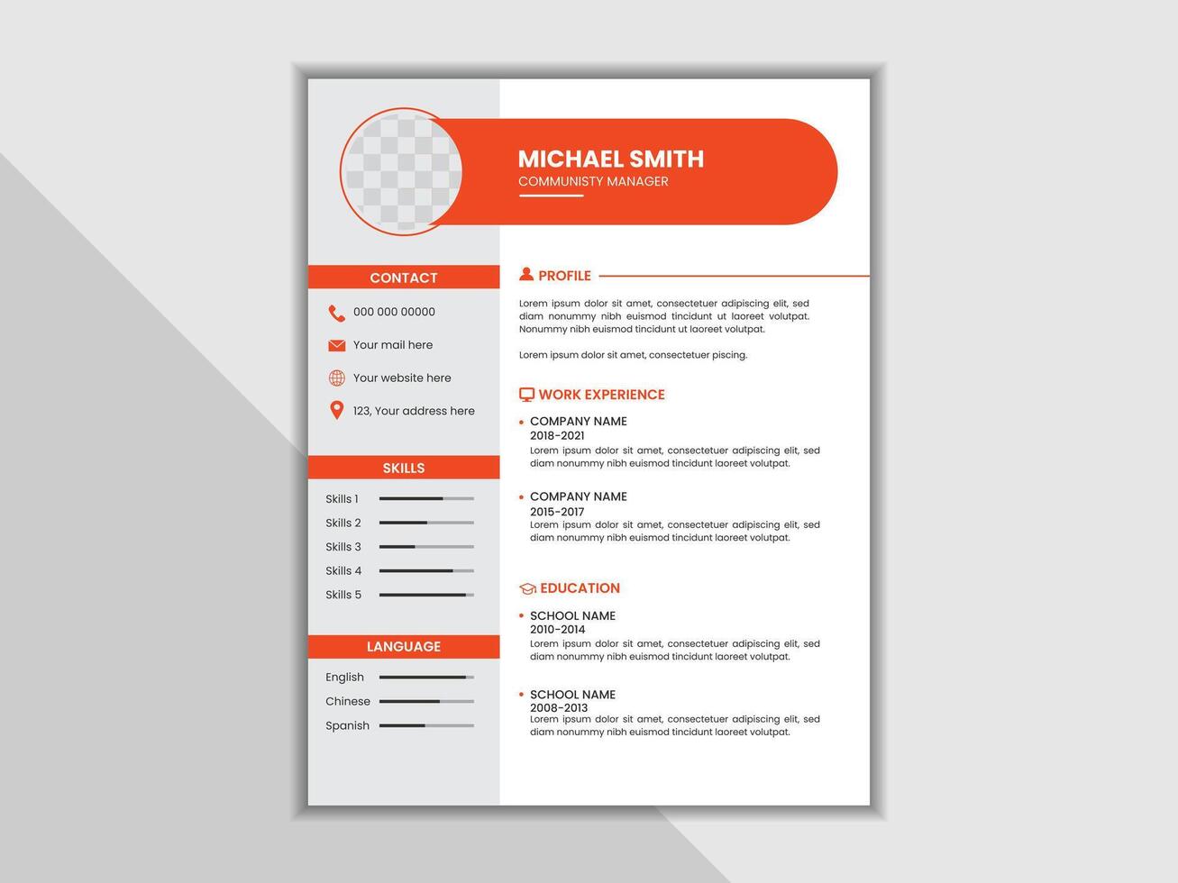 modern resume design layout vector