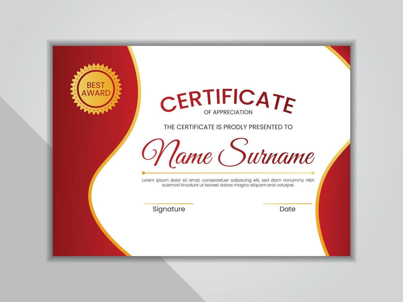 Modern diploma certificate design vector