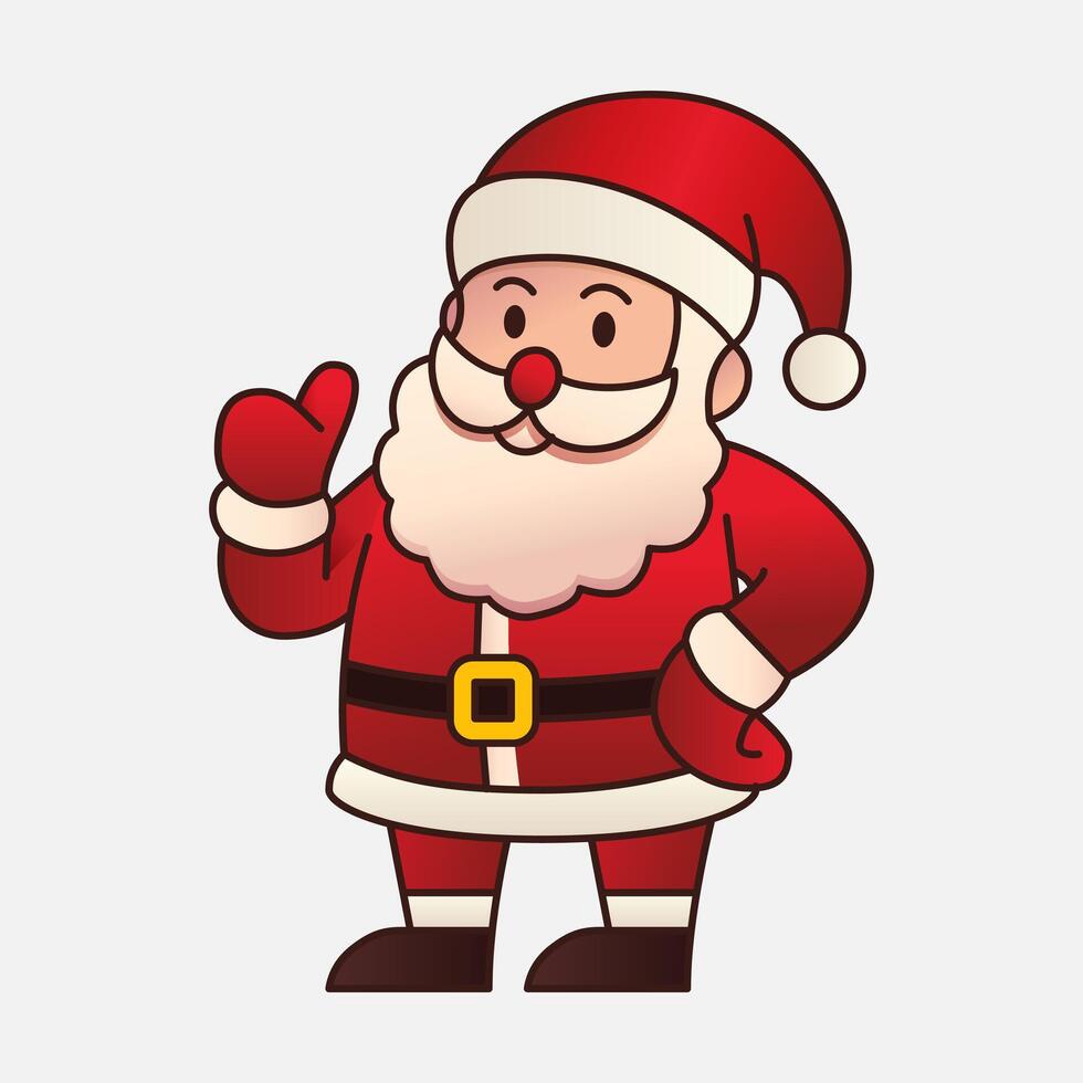 Happy Santa Claus giving thumbs up icon vector