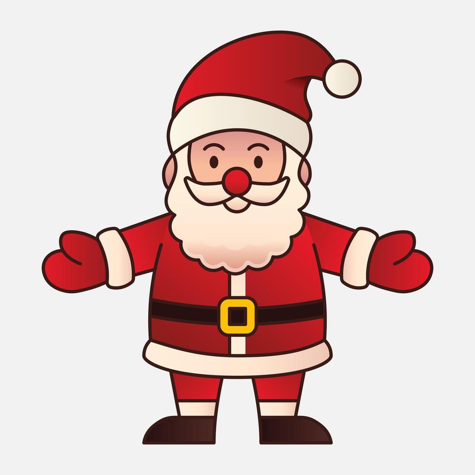Santa Claus greets with both hands icon vector