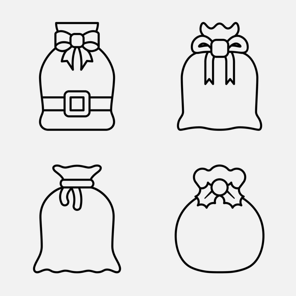 Santa Claus Sacks Icon Set vector
