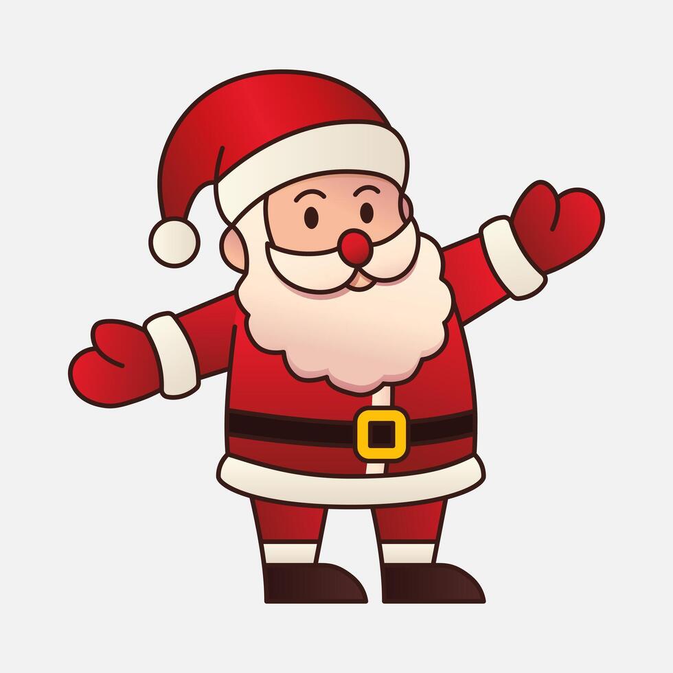 Santa Claus stretching out his arms icon vector