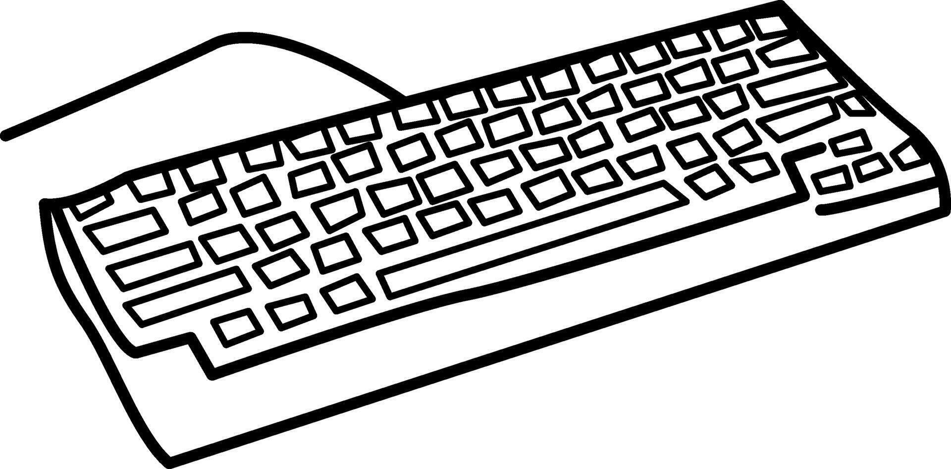 keyboard with cord vector