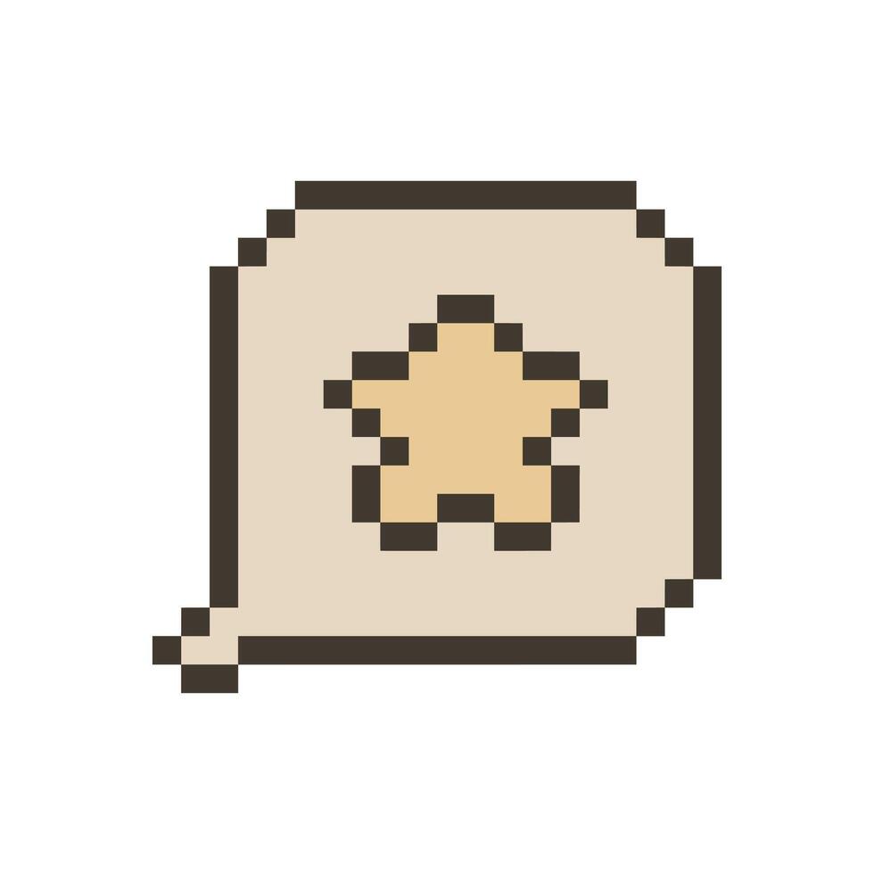 star chat bubble pixel art vector
